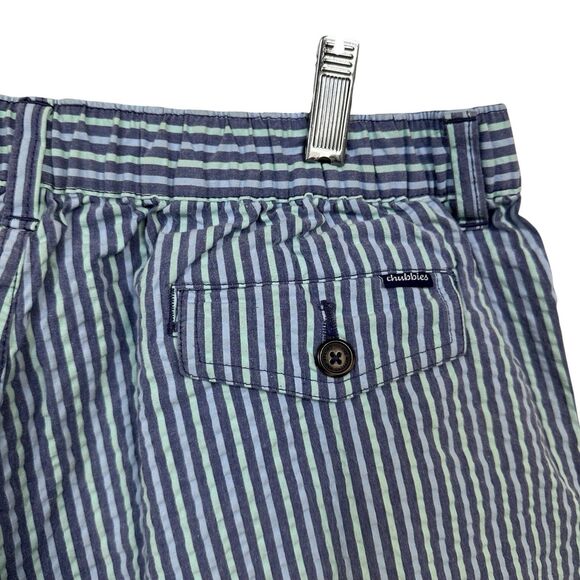 Chubbies Mens 5.5” Inseam Originals Sz XL Blue Green Striped Seersucker Shorts - Picture 5 of 9
